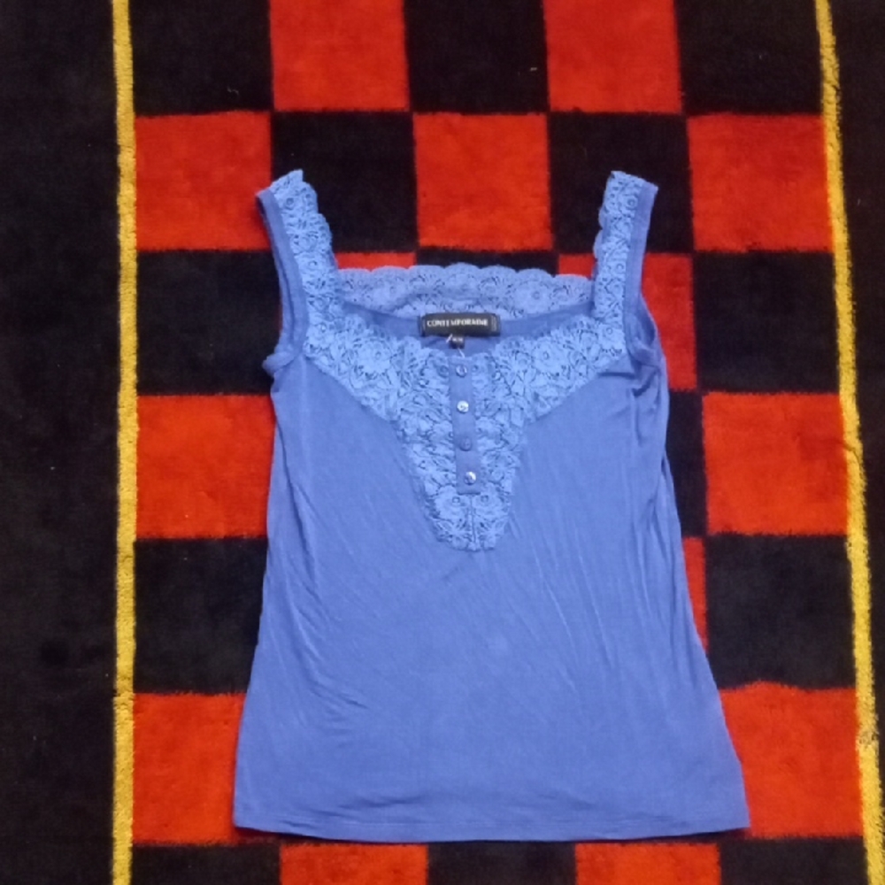 Contemporaine By Simons lace Trim Top (M)